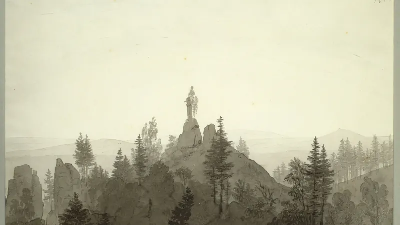 Statue of the Madonna in the Mountains by Caspar David Friedrich