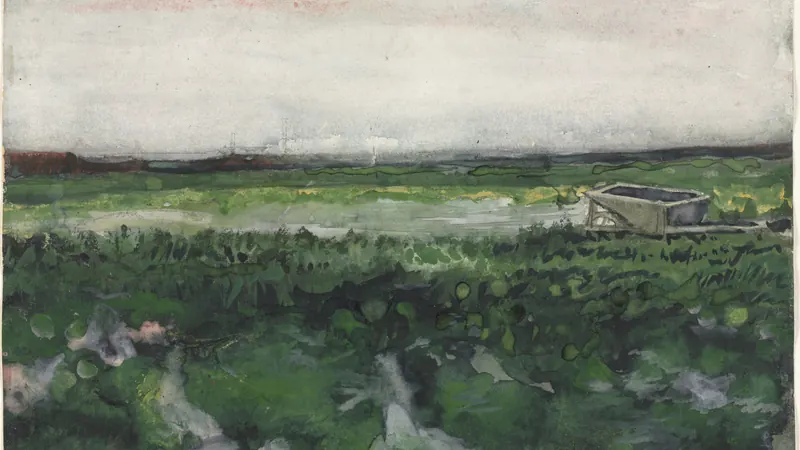 Landscape with Wheelbarrow by Vincent van Gogh