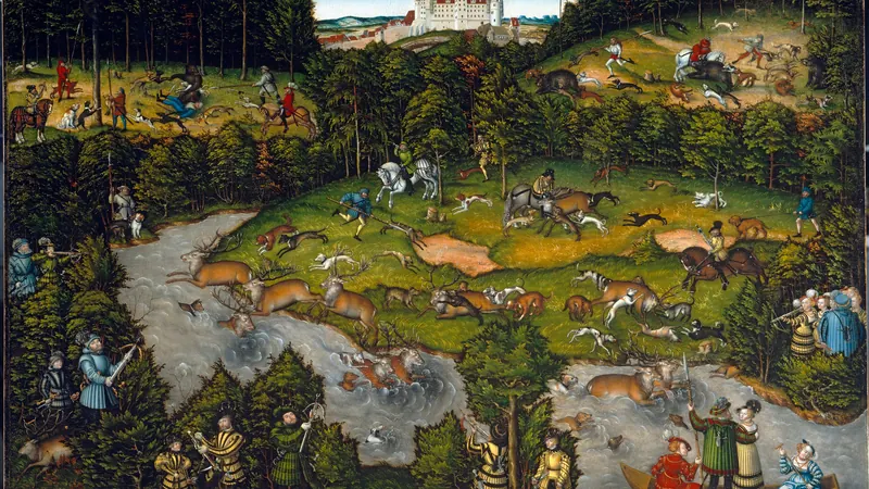 Hunting near Hartenfels Castle by Lucas Cranach