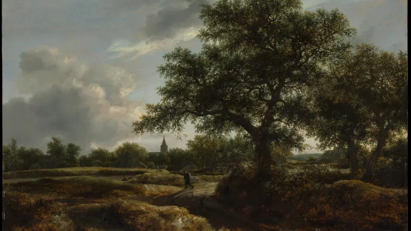 Landscape with a Village in the Distance by Jacob van Ruisdael