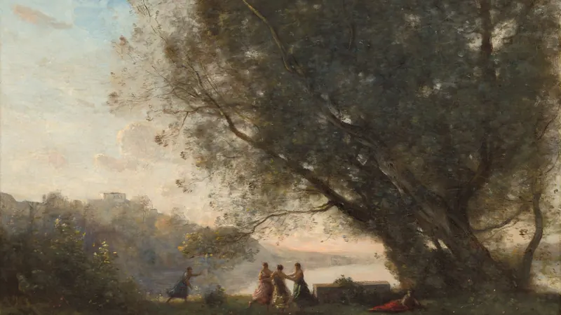 Dance under the Trees at the Edge of the Lake by Jean-Baptiste-Camille Corot