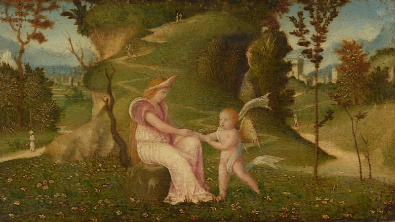 Venus and Cupid in a Landscape by Circle of Giorgione