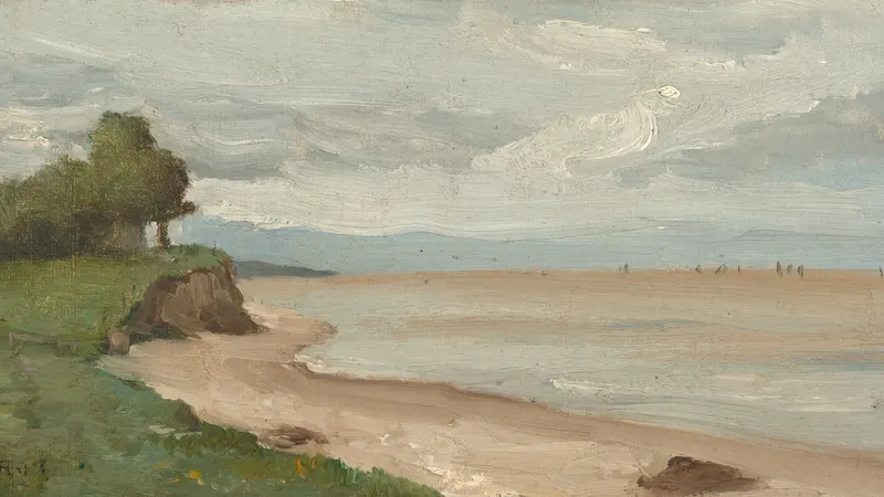 Beach near Etretat by Jean-Baptiste-Camille Corot