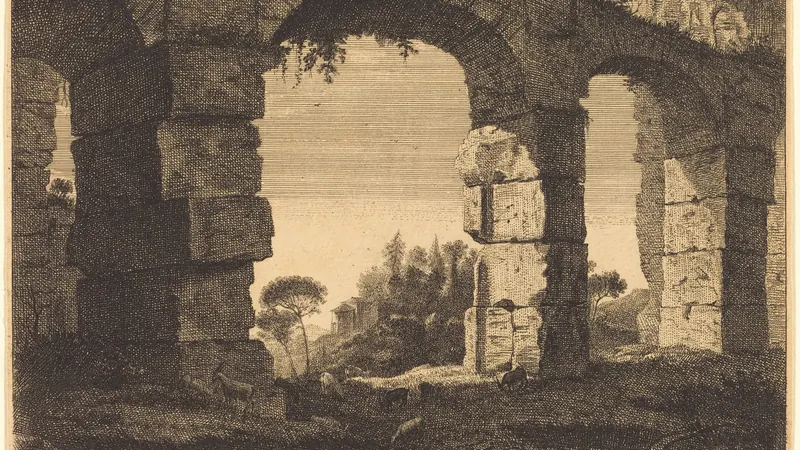 Ruins of an Aqueduct by Jean Morin after Claude Lorrain