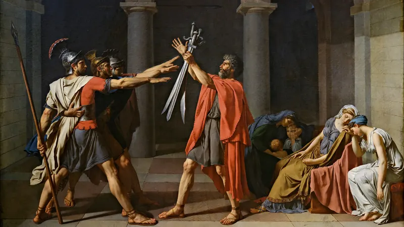 The Oath of the Horatii by Jacques-Louis David