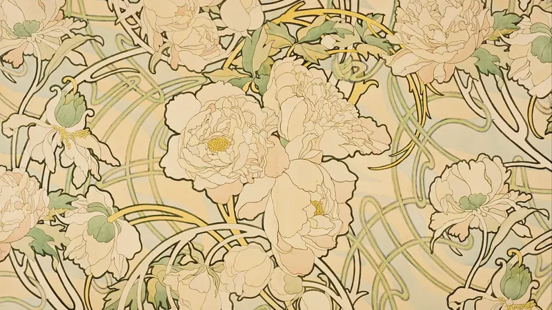 Peonies by Alphonse Mucha