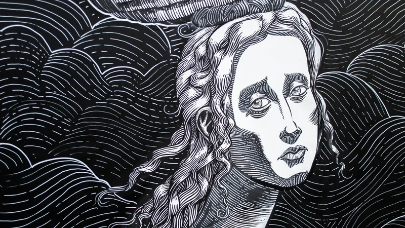 Woman illustration painting by Diogo Nunes