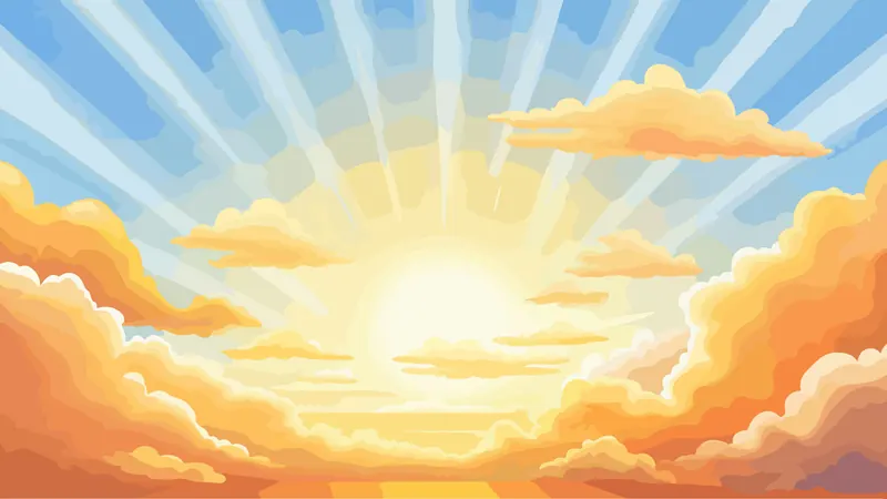 A painting of a sunset over a body of water by martin john