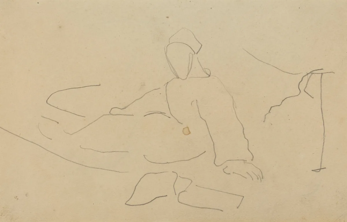 Paul Gauguin, Figure Seated on the Ground [recto]